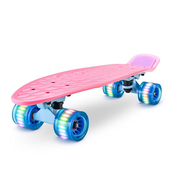 6'' Pp Deck Skateboard - Mini Cruiser Skateboard, Designed For Kids, Teens, And Adults (Pink)