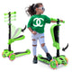 Scootkid 3-Wheel Kids Scooter - Child & Toddler Toy Scooter With Built-In Led Wheel Lights, Fold-Out Comfort Seat (Ages 1+) (Green)