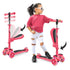 Scootkid 3-Wheel Kids Scooter - Child & Toddler Toy Scooter With Built-In Led Wheel Lights, Fold-Out Comfort Seat (Ages 1+) (Watermelon)