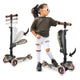 Scootkid 3-Wheel Kids Scooter - Child & Toddler Toy Scooter With Built-In Led Wheel Lights, Fold-Out Comfort Seat (Ages 1+) (Real Tree)