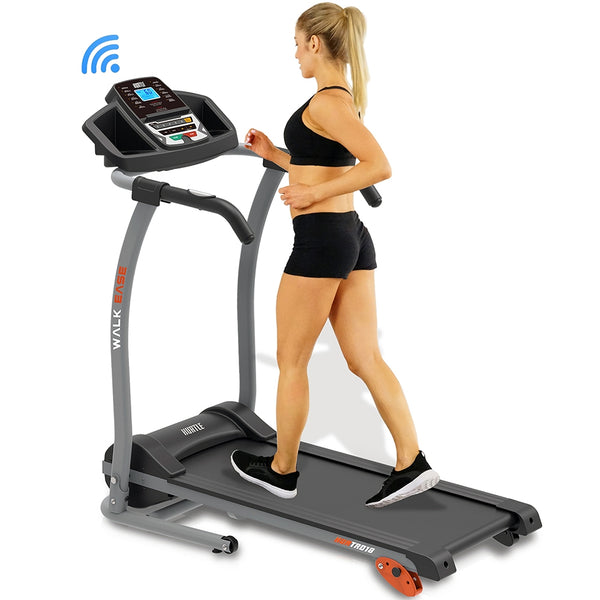 Smart Digital Treadmill With Bluetooth App Sync, Manual Incline Treadmill Adjustment, Fold-Away Style