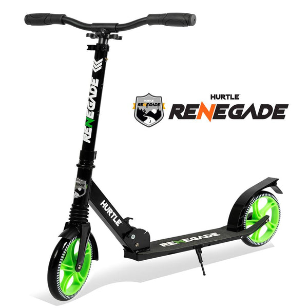 Lightweight And Foldable Kick Scooter - Adjustable Scooter For Teens And Adult, Alloy Deck With High Impact Wheels (Green)