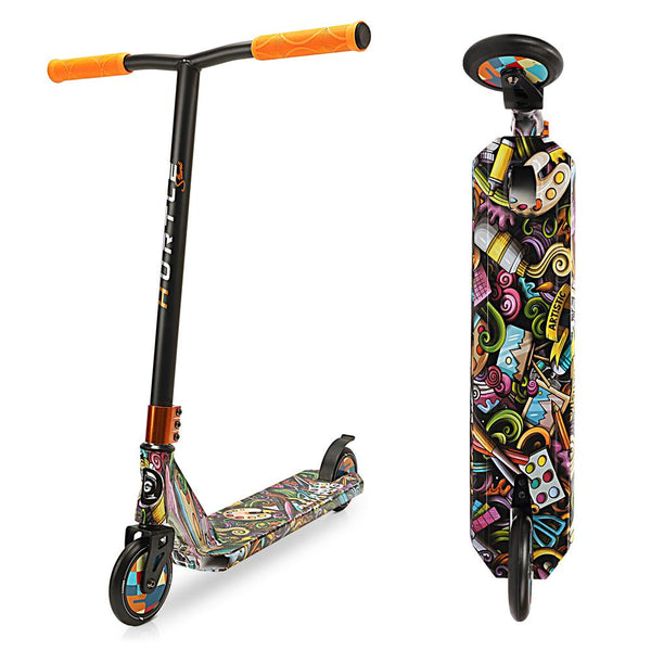 Lightweight Street Stunt Scooter –For Kids And Teens, Alloy Deck With High Impact Wheels, Abec-9 Bearing, Hic System (Gravity In Art)